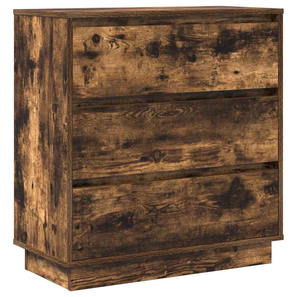 Bedside Cabinet Smoked oak 71 x 34.5 x 75 cm Engineered wood
