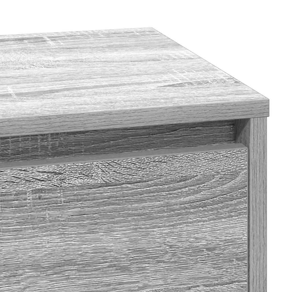 Bedside Cabinet with Grey 71 x 34.5 x 75 cm Engineered wood