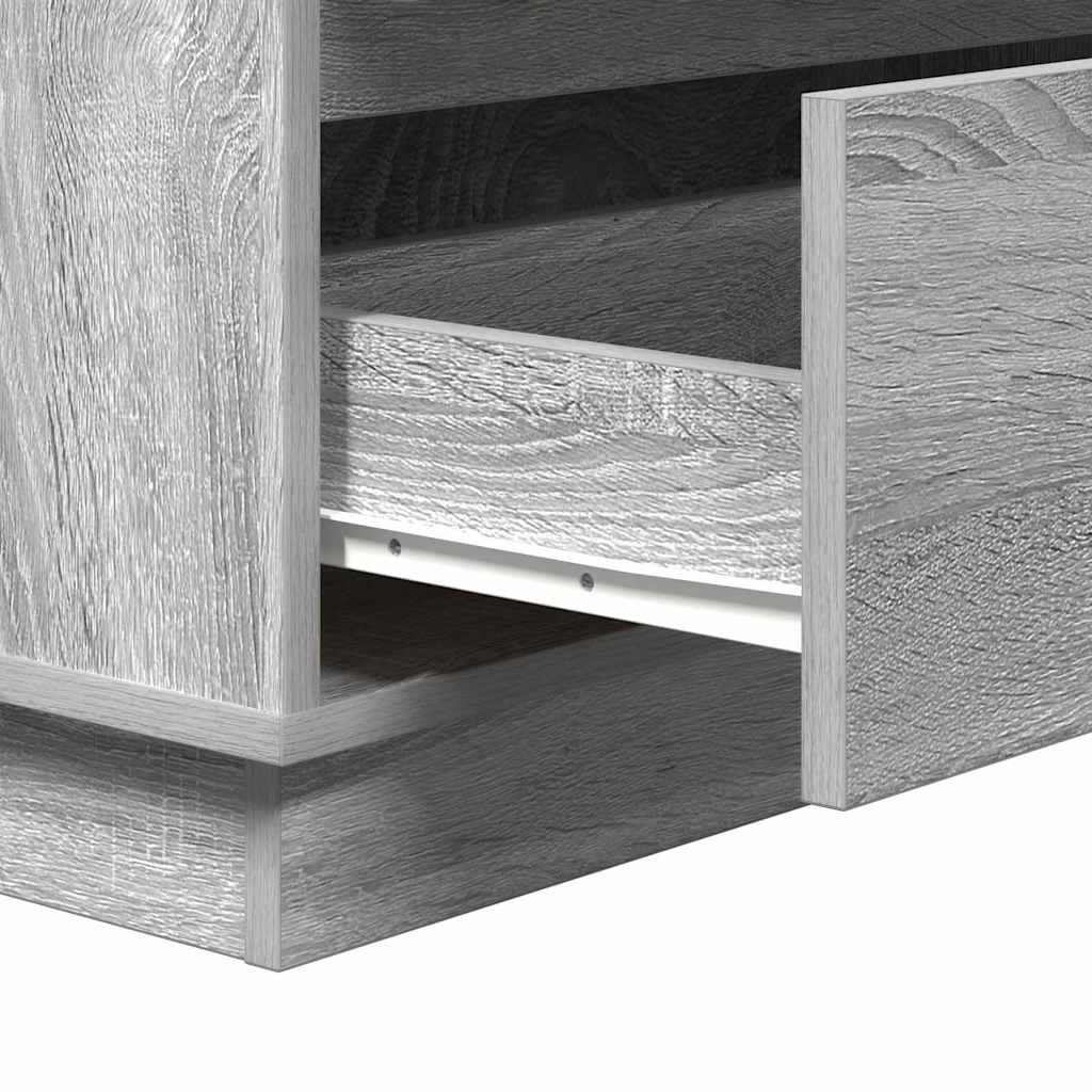 Bedside Cabinet with Grey 71 x 34.5 x 75 cm Engineered wood