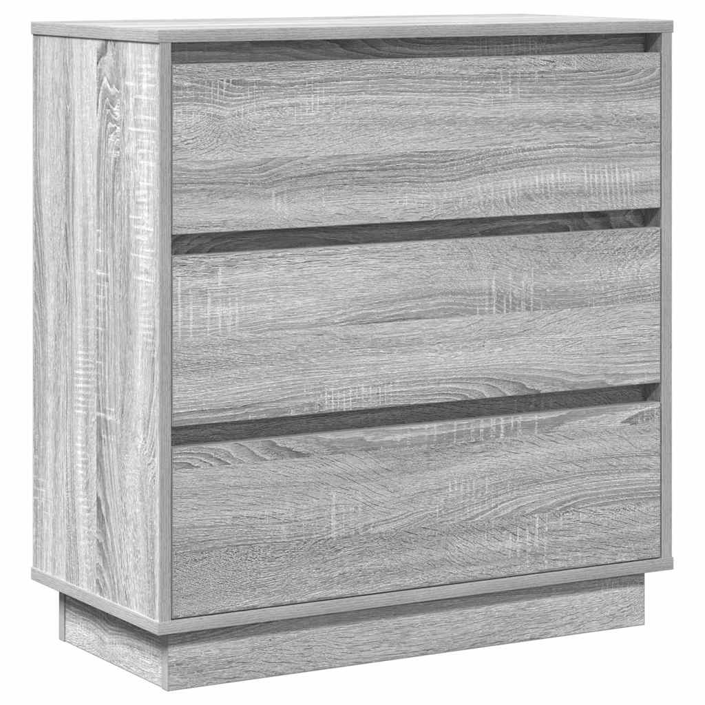 Bedside Cabinet with Grey 71 x 34.5 x 75 cm Engineered wood