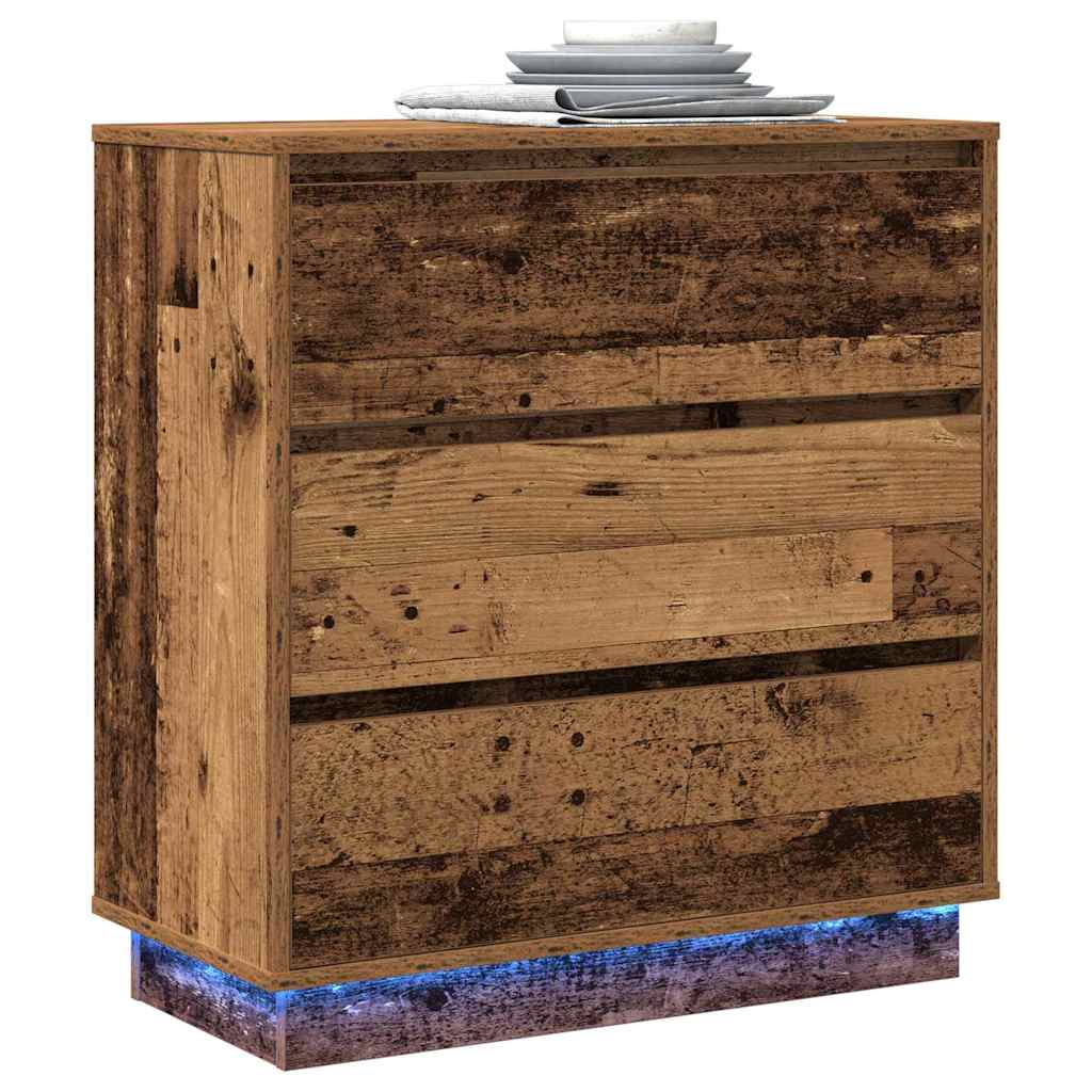 Bedside Cabinet with Old wood 71 x 34.5 x 75 cm Engineered wood