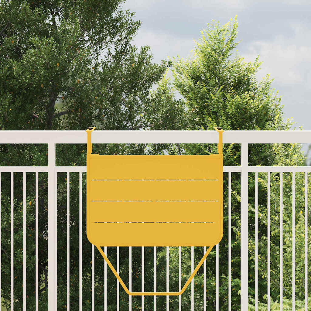 Hanging Balcony Table Mustard 60 x 39 x 65 cm Steel