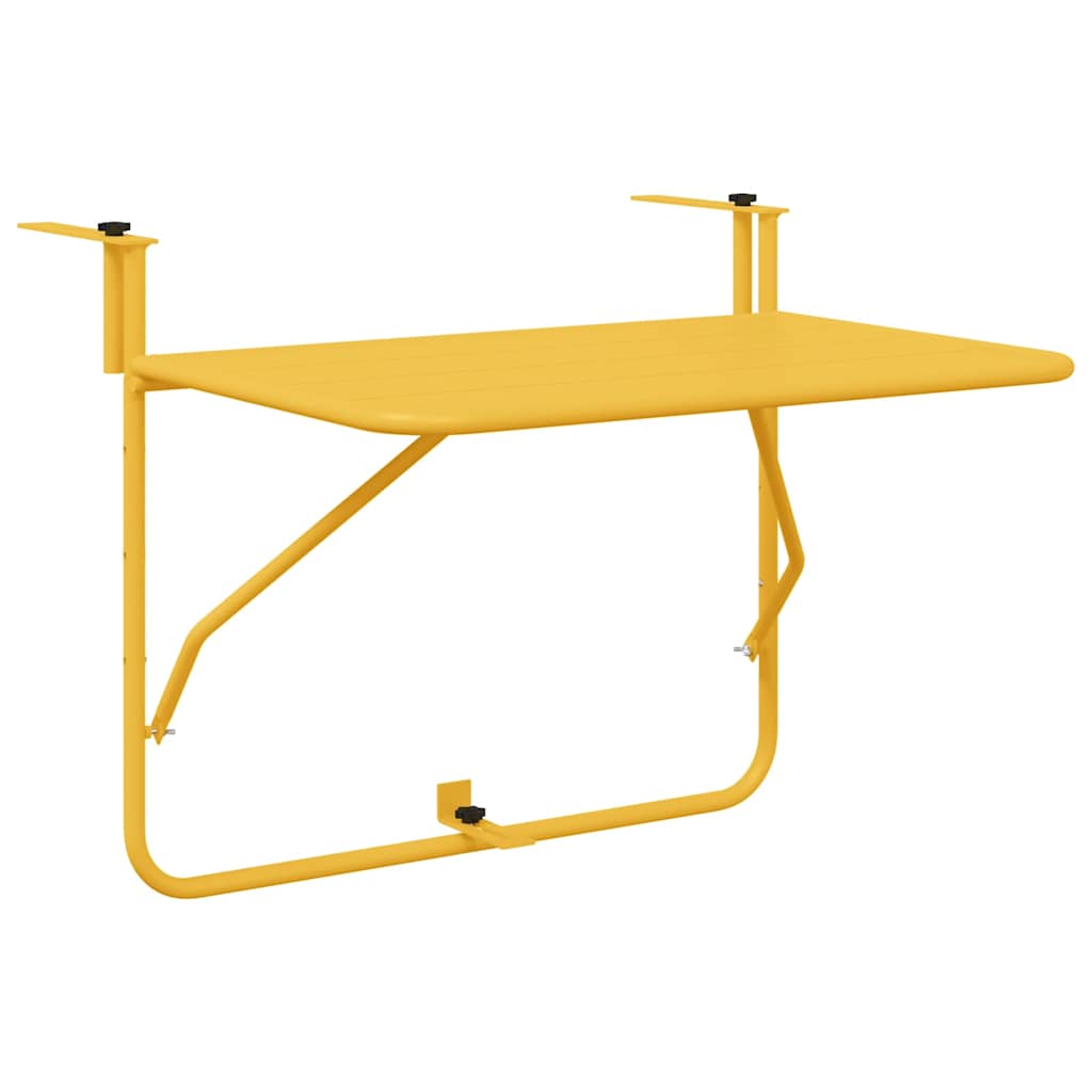 Hanging Balcony Table Mustard 60 x 39 x 65 cm Steel