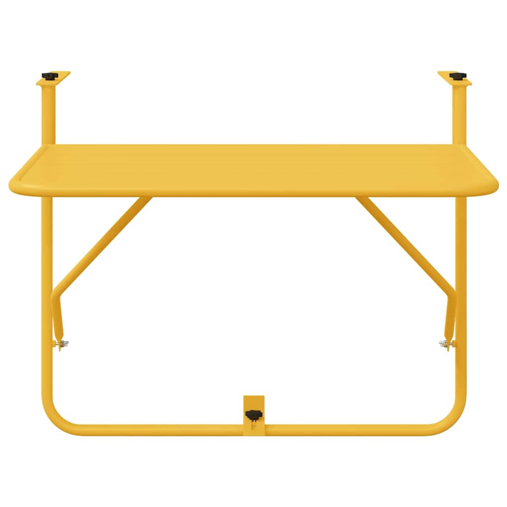 Hanging Balcony Table Mustard 60 x 39 x 65 cm Steel