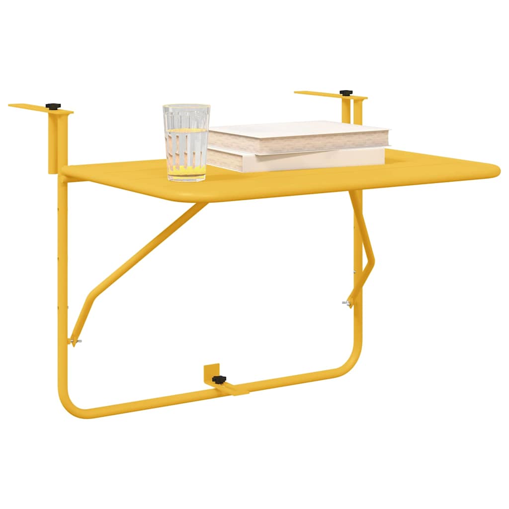 Hanging Balcony Table Mustard 60 x 39 x 65 cm Steel