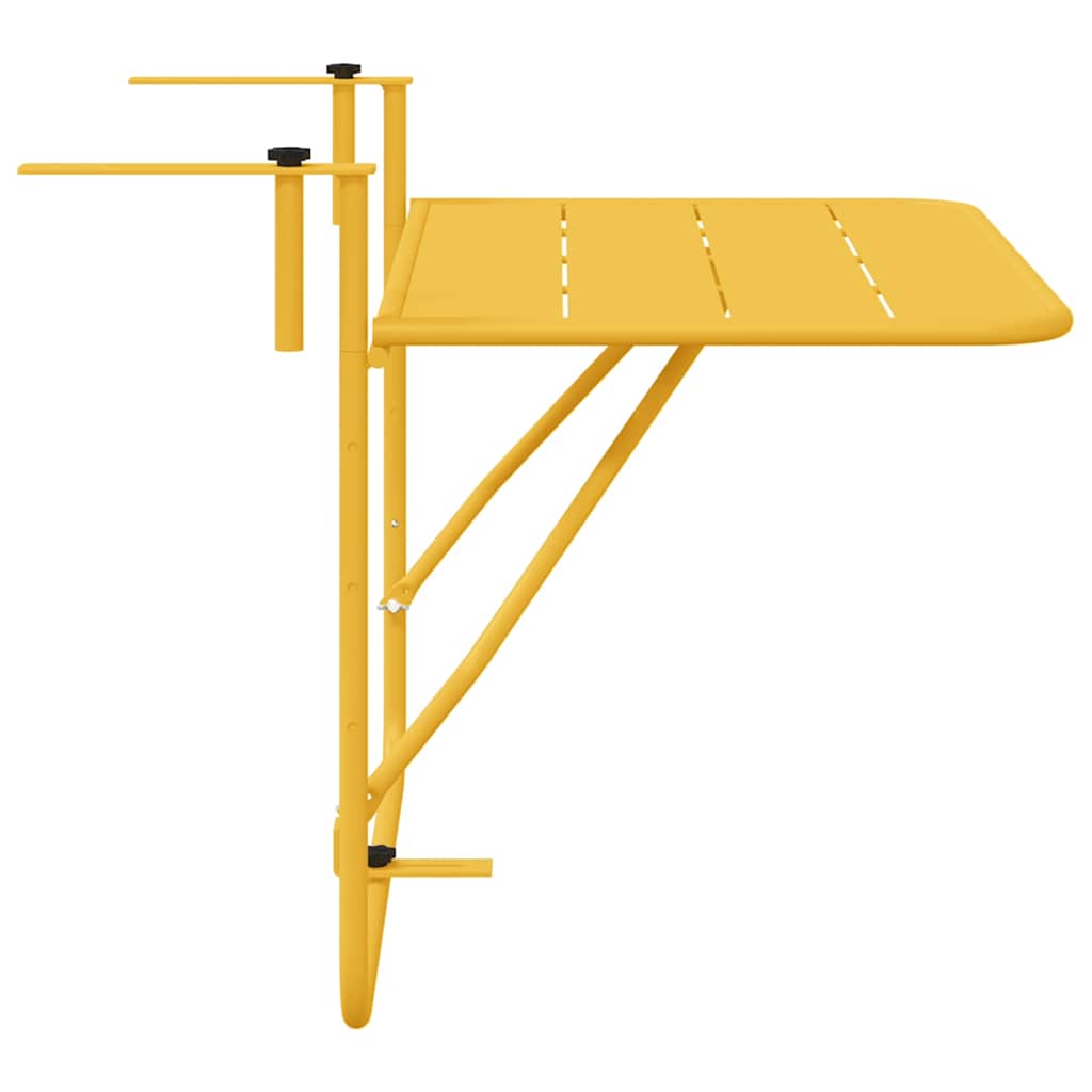 Hanging Balcony Table Mustard 60 x 39 x 65 cm Steel