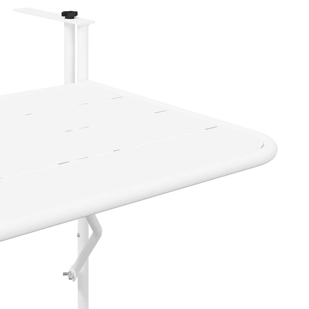 Hanging Balcony Table White 60 x 39 x 65 cm Steel