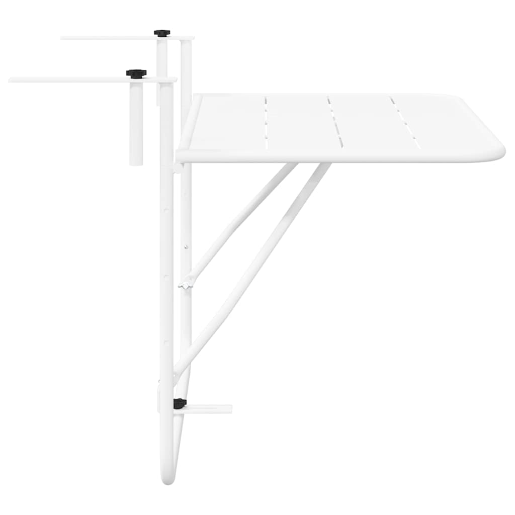 Hanging Balcony Table White 60 x 39 x 65 cm Steel
