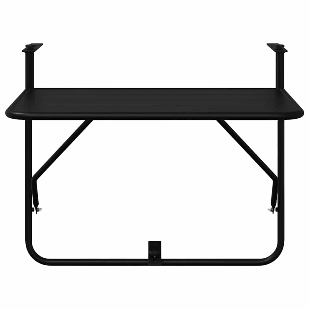Hanging Balcony Table Black 60 x 39 x 65 cm Steel
