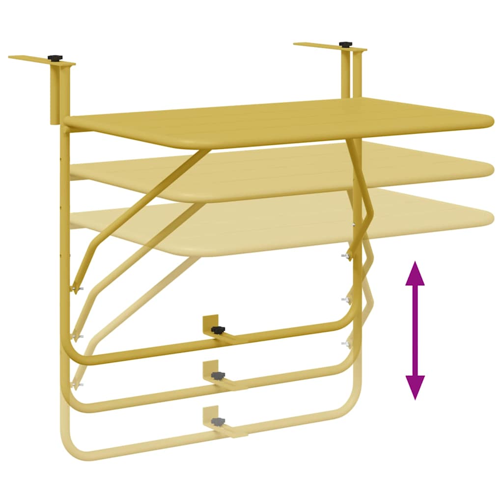 Hanging Balcony Table Gold 60 x 39 x 65 cm Steel