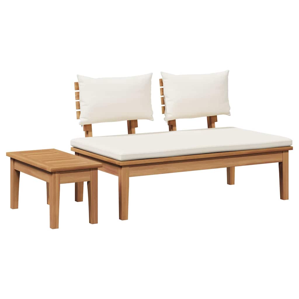 Garden Bench 2 pcs Brown Solid Teak wood