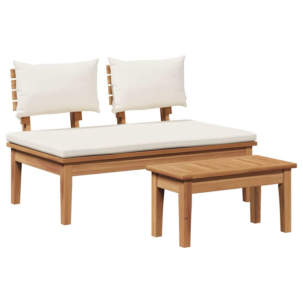 Garden Bench 2 pcs Brown Solid Teak wood