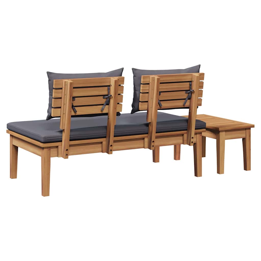 Garden Bench 2 pcs Brown Solid Teak wood