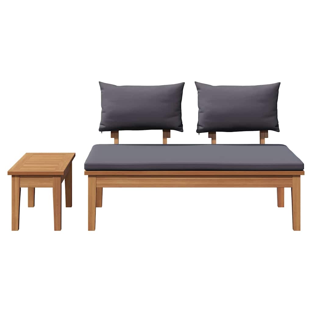 Garden Bench 2 pcs Brown Solid Teak wood