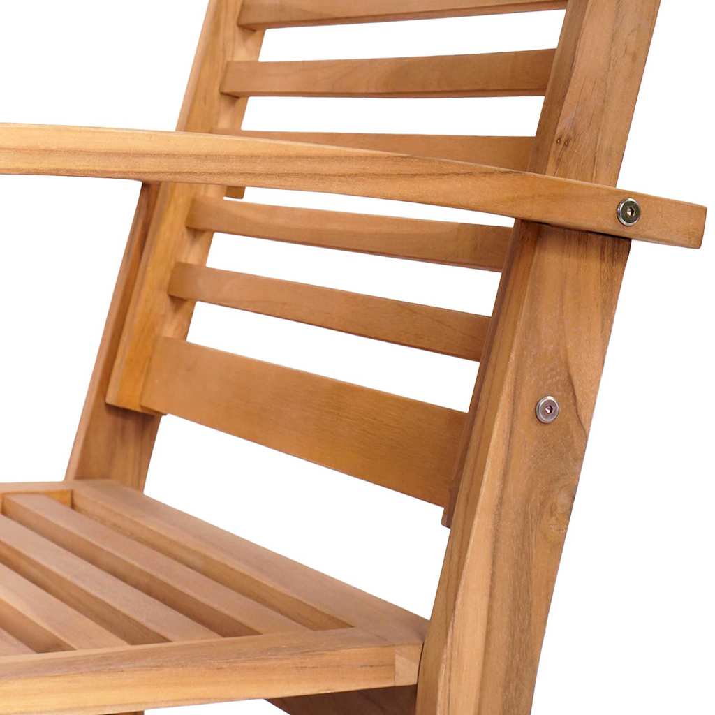 Garden Chairs 2 pcs Natural 60 x 65 x 76.5 cm Solid teak wood