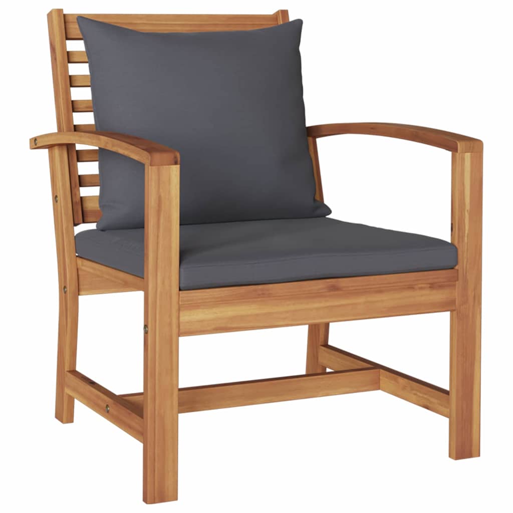 Garden Chairs 2 pcs Natural 60 x 65 x 76.5 cm Solid teak wood