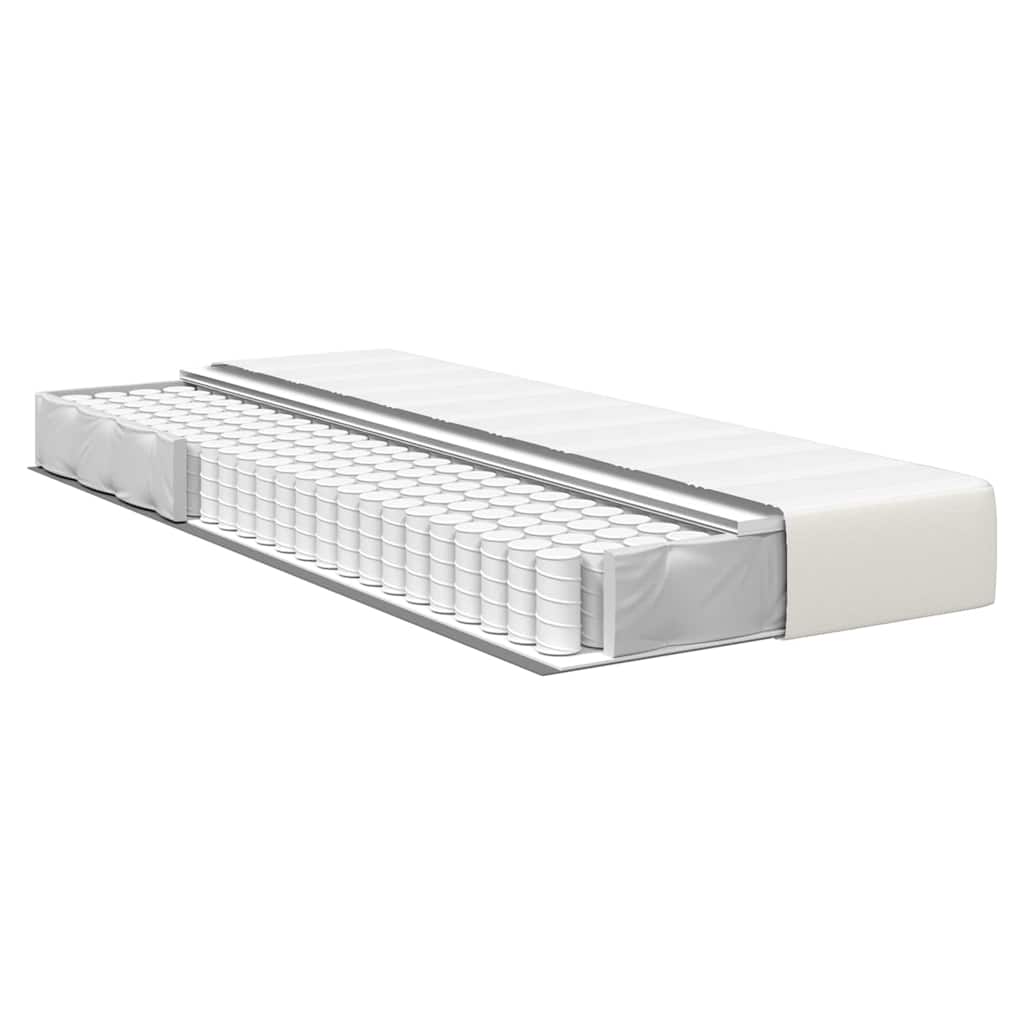 Bed Mattress with Mattress Cream 90 x 200 cm Fabric