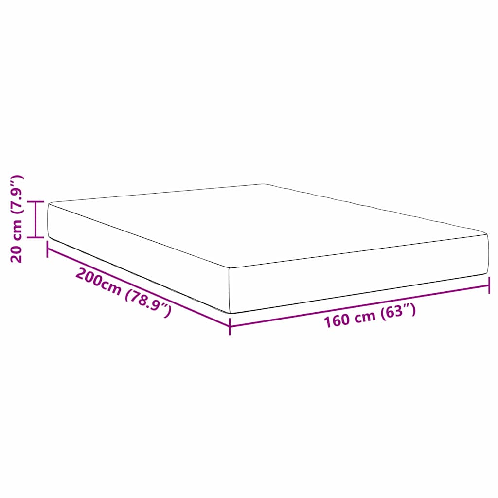 Bed Mattress with Mattress Green 160 x 200 cm Fabric