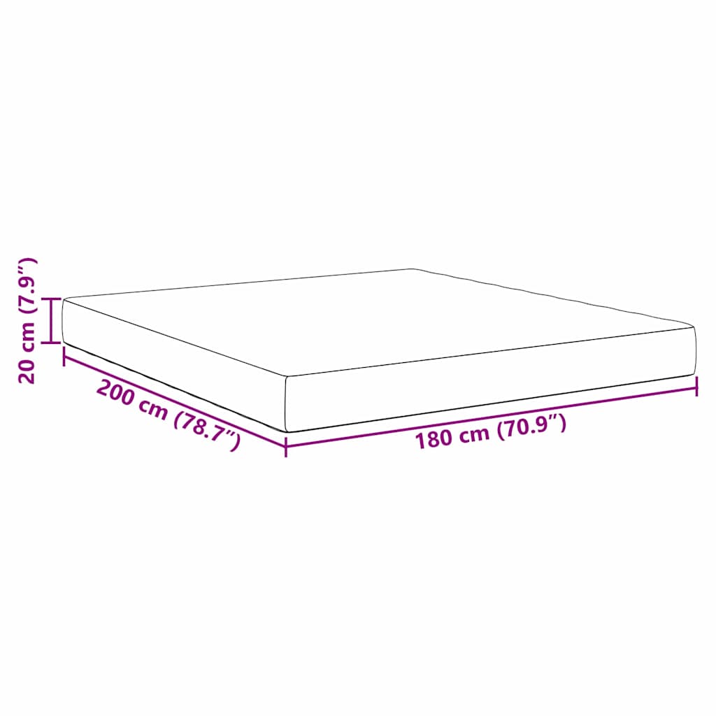 Bed Mattress with Mattress Blue 180 x 200 cm Fabric