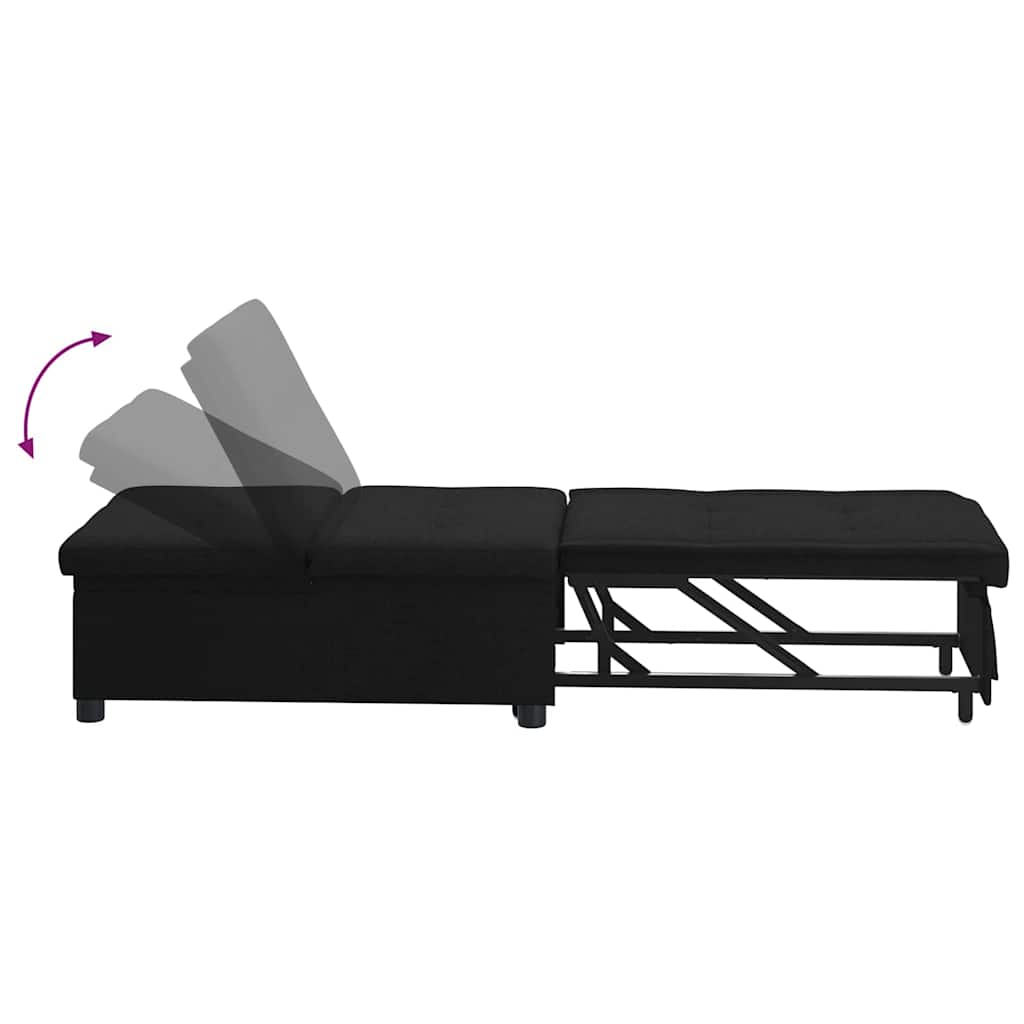 Sofa Bed Black 194 x 67 x 37 cm Fabric
