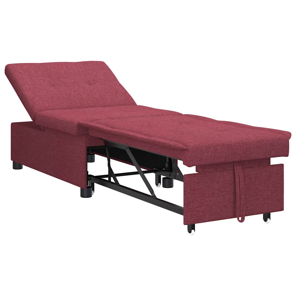 Sofa Bed Red 194 x 67 x 37 cm Fabric