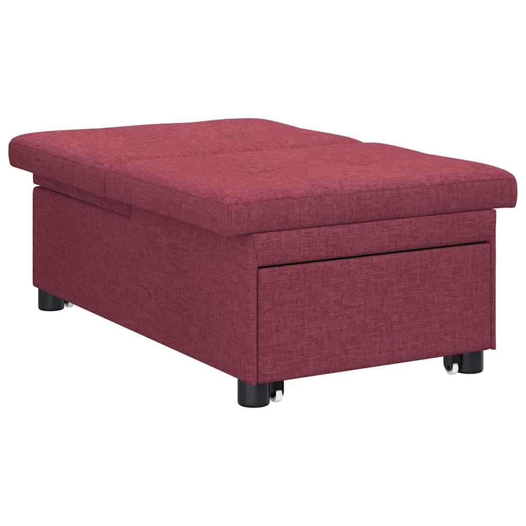 Sofa Bed Red 194 x 67 x 37 cm Fabric