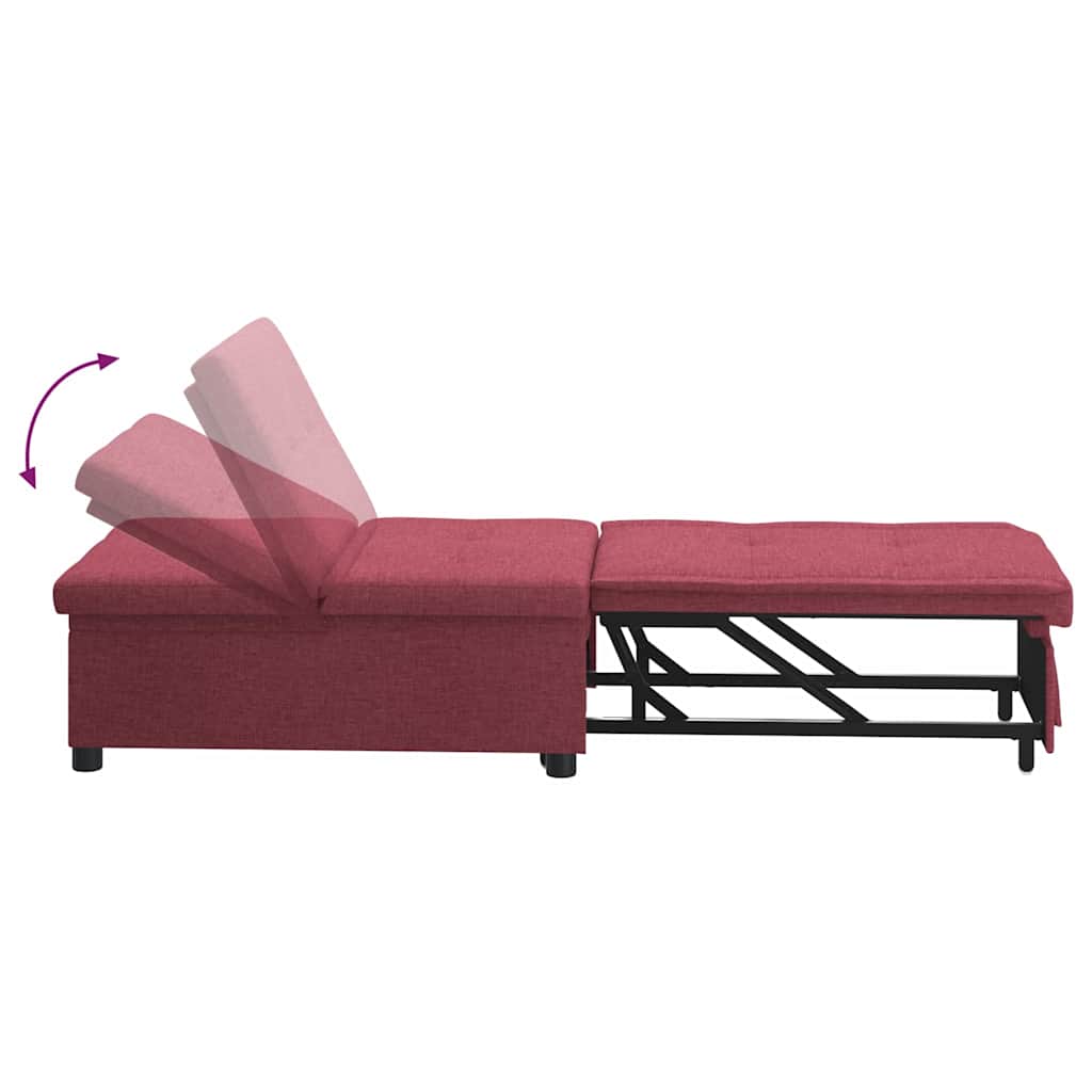 Sofa Bed Red 194 x 67 x 37 cm Fabric
