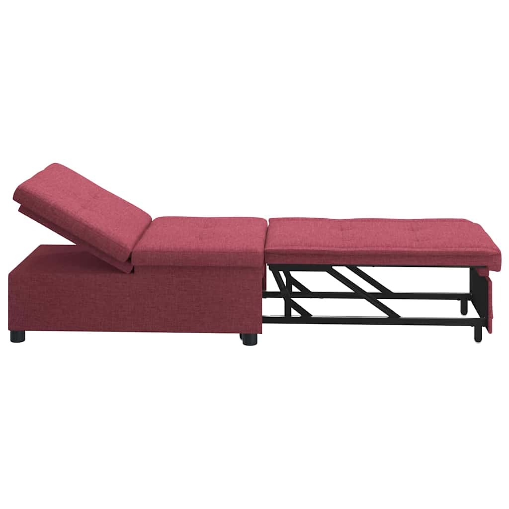 Sofa Bed Red 194 x 67 x 37 cm Fabric