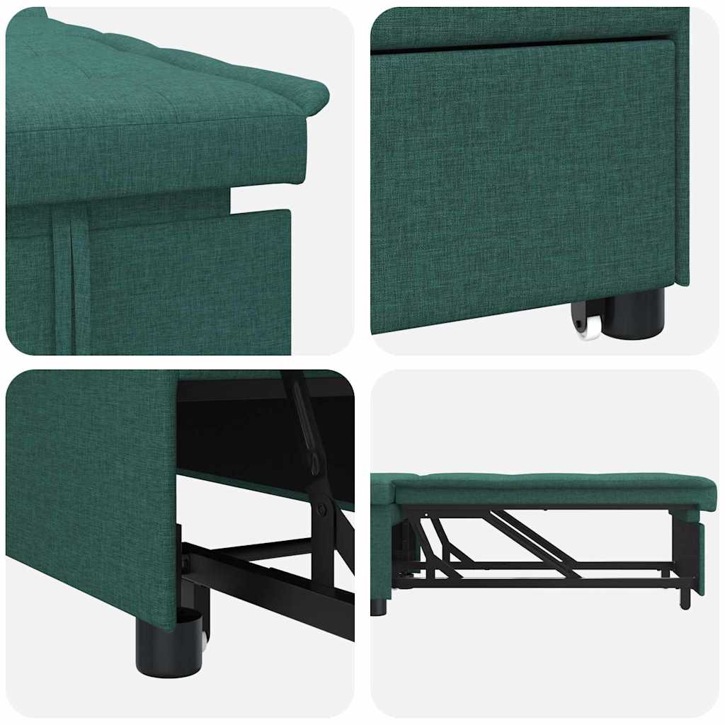Sofa Bed Dark green 194 x 67 x 37 cm Fabric