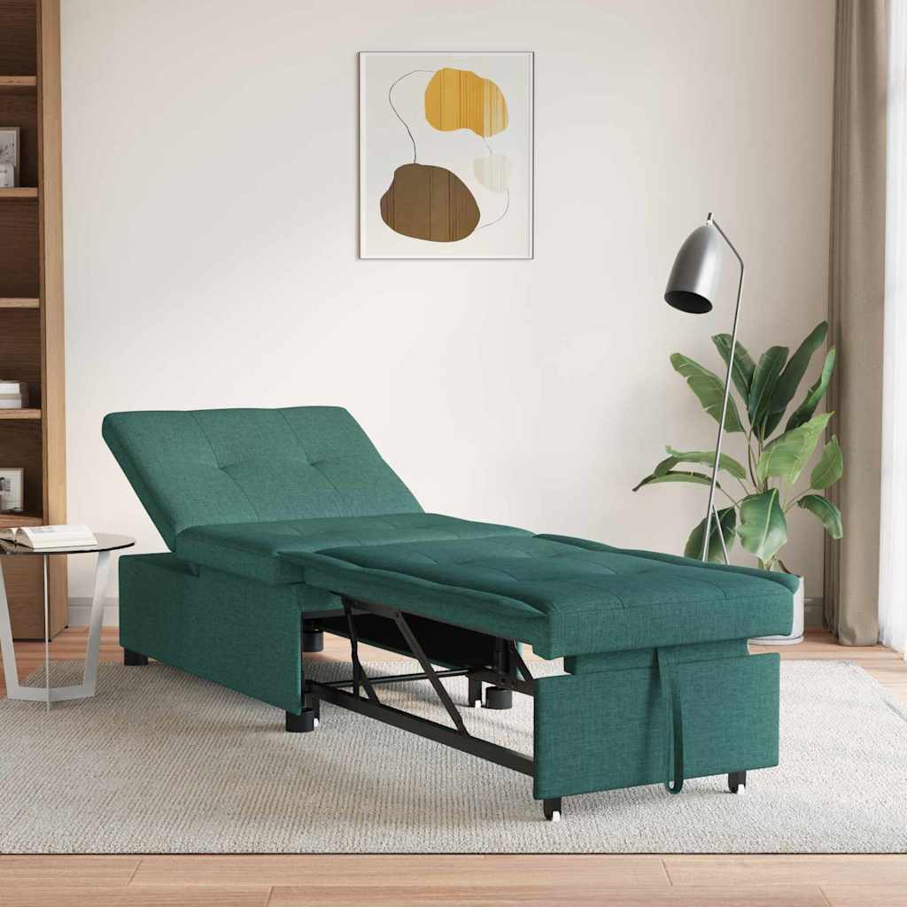 Sofa Bed Dark green 194 x 67 x 37 cm Fabric