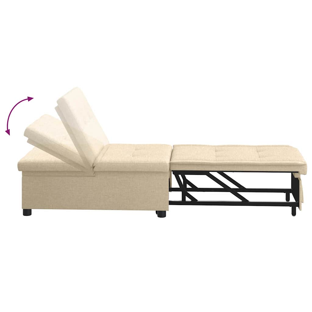 Sofa Bed Cream 194 x 67 x 37 cm Fabric