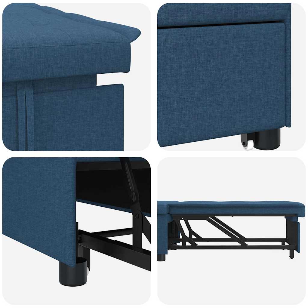 Sofa Bed Blue 194 x 67 x 37 cm Fabric