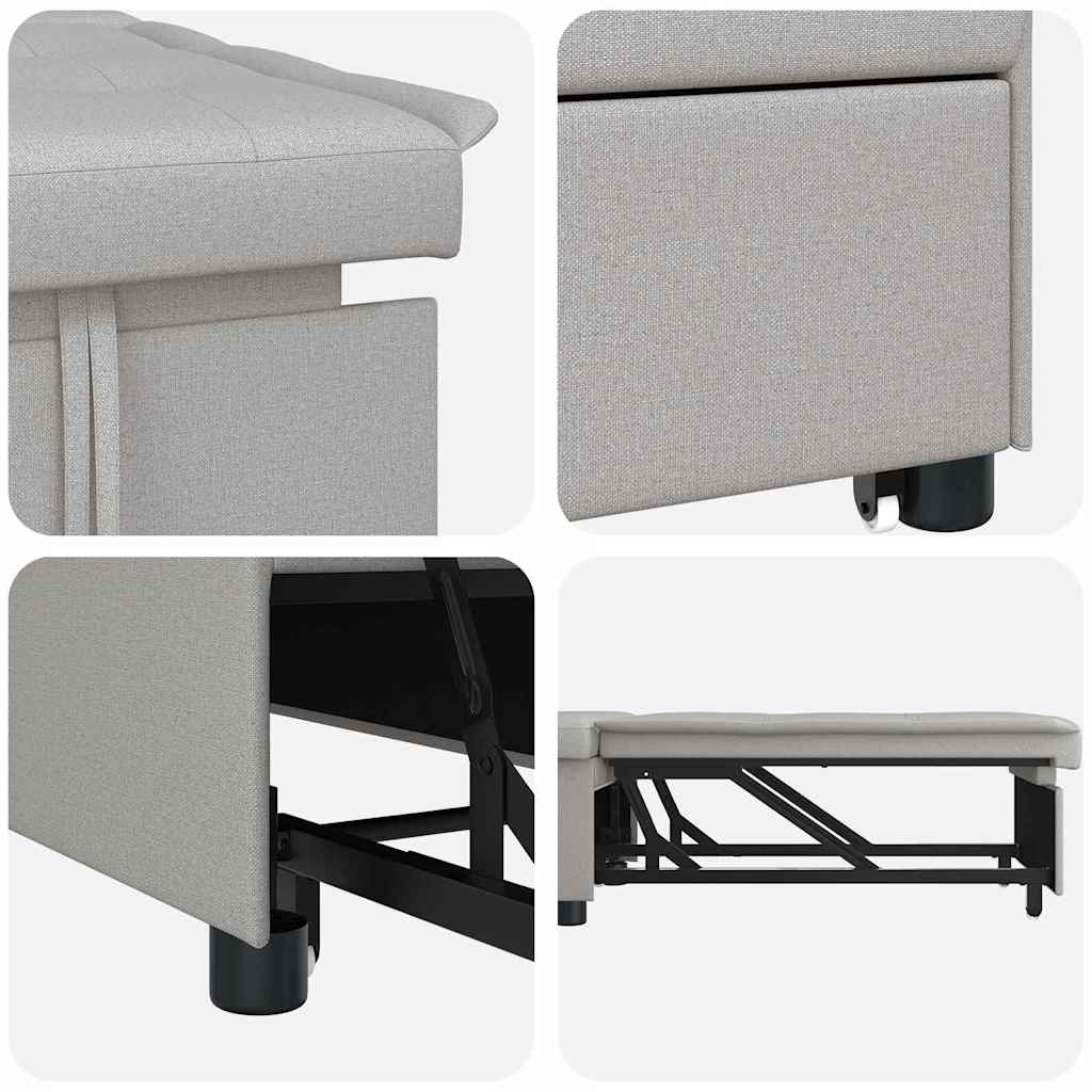 Sofa Bed Grey 194 x 67 x 37 cm Fabric