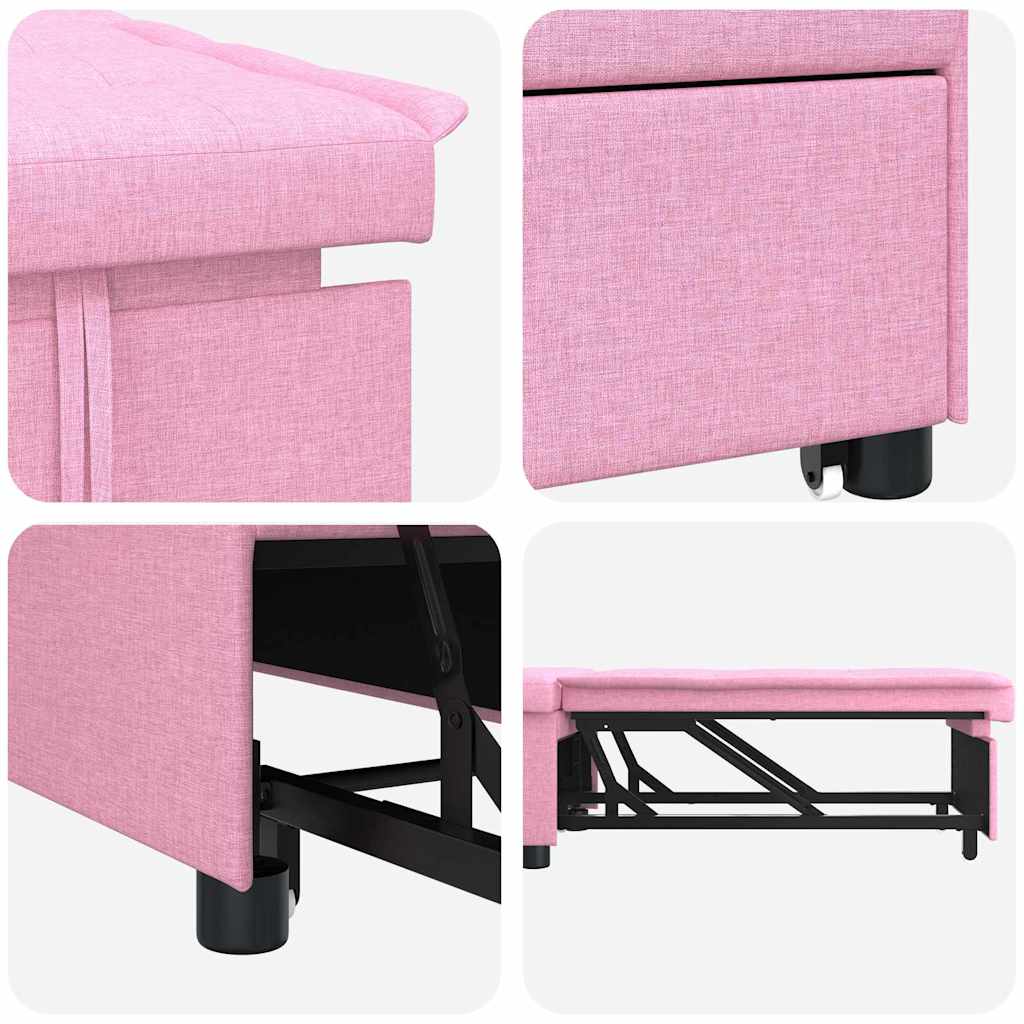 Sofa Bed Pink 194 x 67 x 37 cm Fabric
