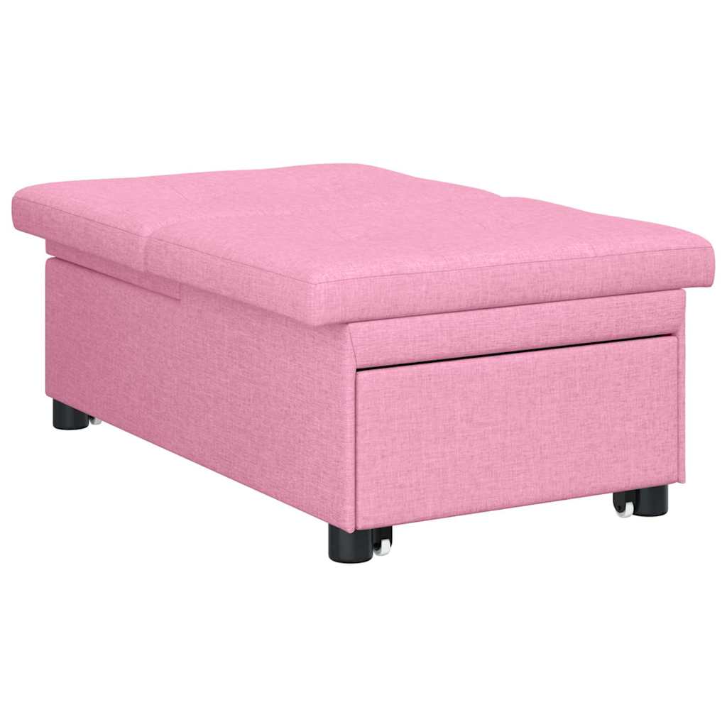 Sofa Bed Pink 194 x 67 x 37 cm Fabric