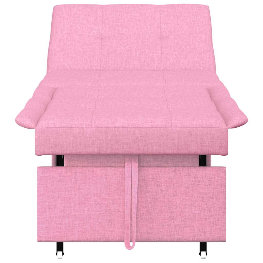 Sofa Bed Pink 194 x 67 x 37 cm Fabric