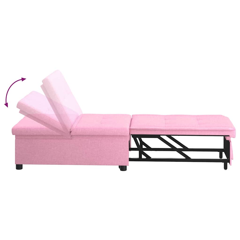 Sofa Bed Pink 194 x 67 x 37 cm Fabric