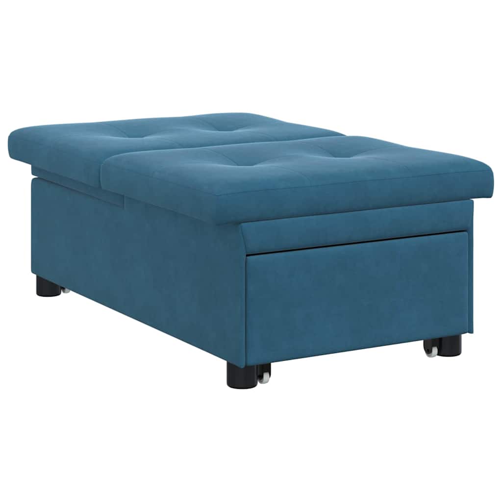 Sofa Bed Blue 67 x 194 x 38 cm Velvet