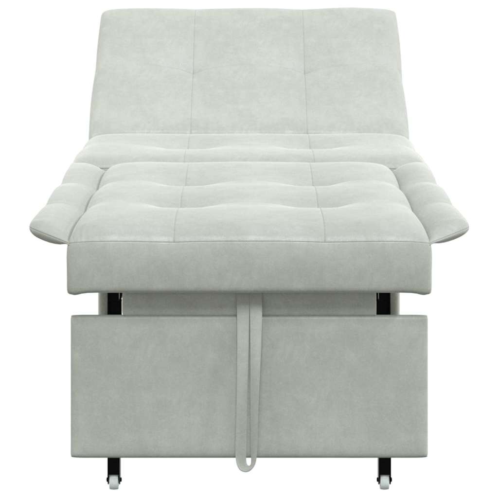 Sofa Bed Light grey 67 x 194 x 38 cm Velvet