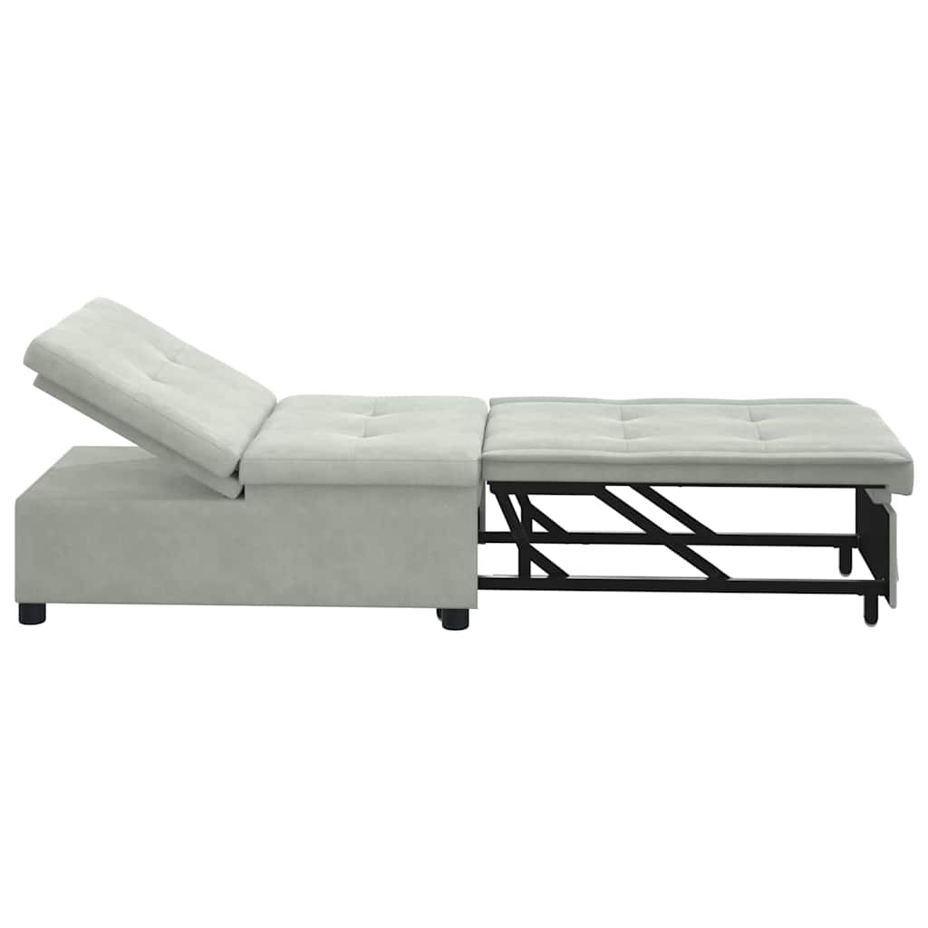 Sofa Bed Light grey 67 x 194 x 38 cm Velvet