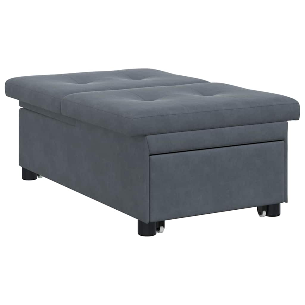 Sofa Bed Dark grey 67 x 194 x 38 cm Velvet