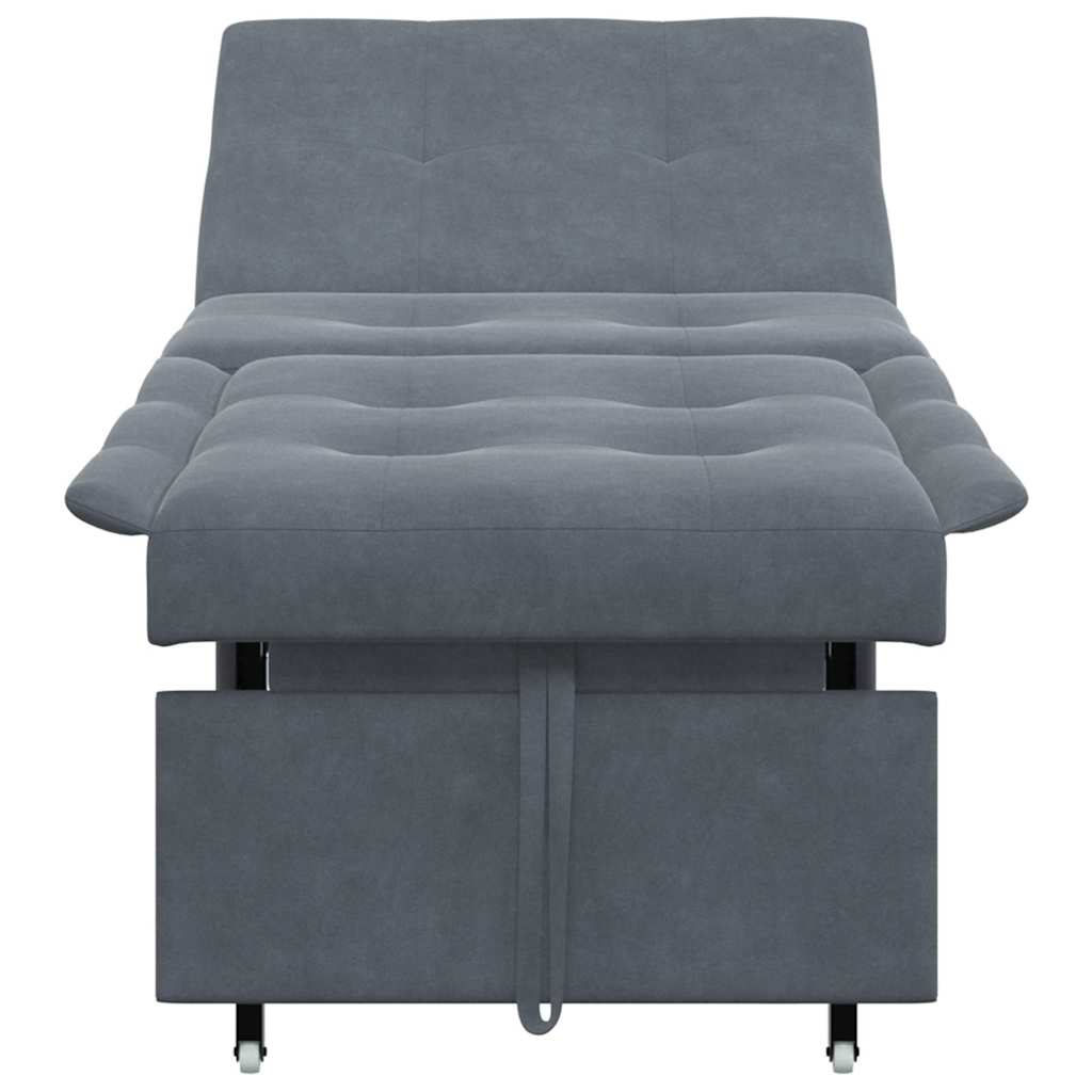 Sofa Bed Dark grey 67 x 194 x 38 cm Velvet