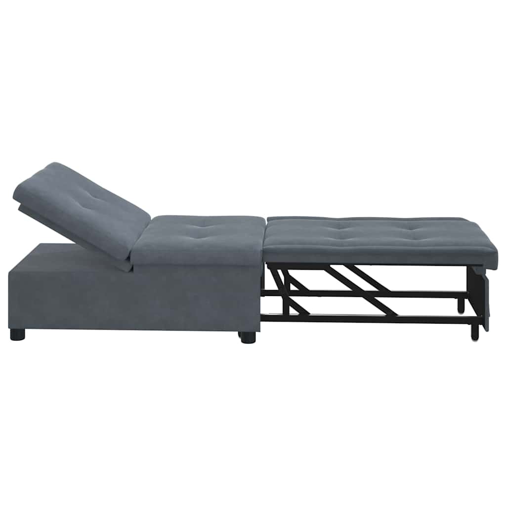Sofa Bed Dark grey 67 x 194 x 38 cm Velvet