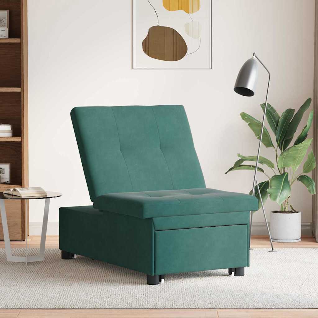 Sofa Bed Dark green 67 x 194 x 38 cm Velvet