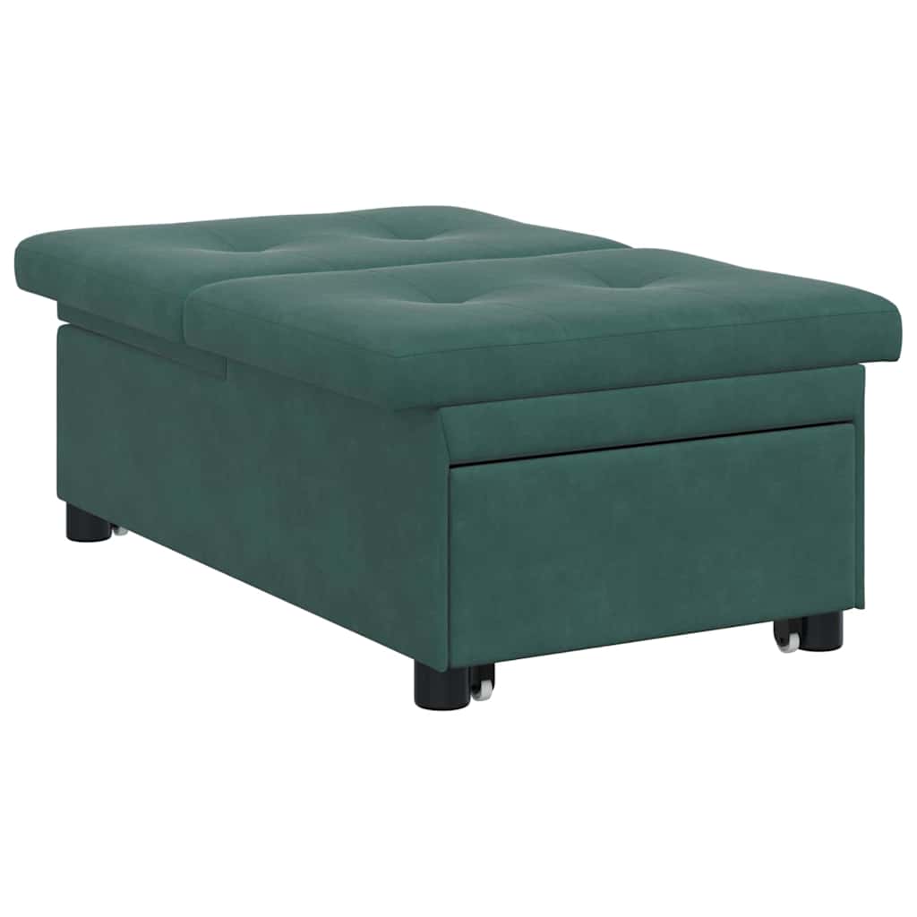 Sofa Bed Dark green 67 x 194 x 38 cm Velvet