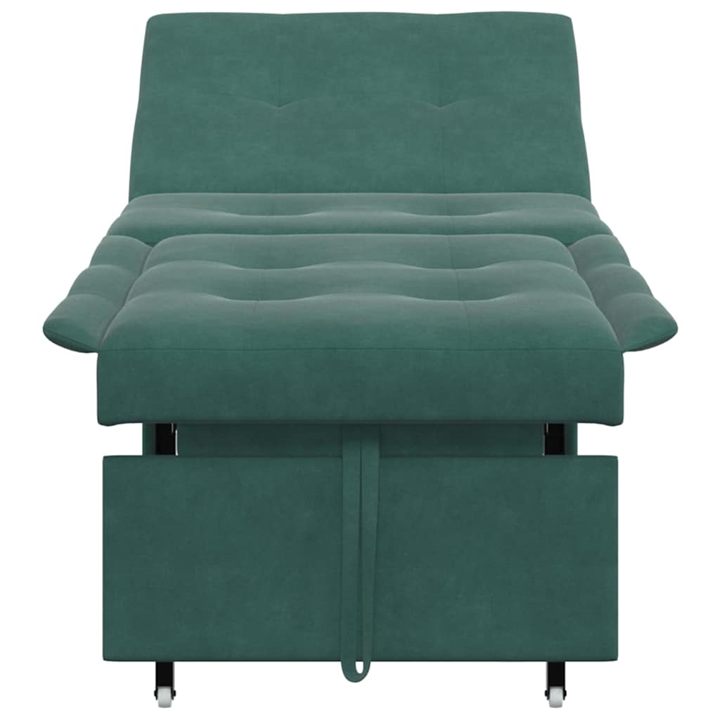 Sofa Bed Dark green 67 x 194 x 38 cm Velvet