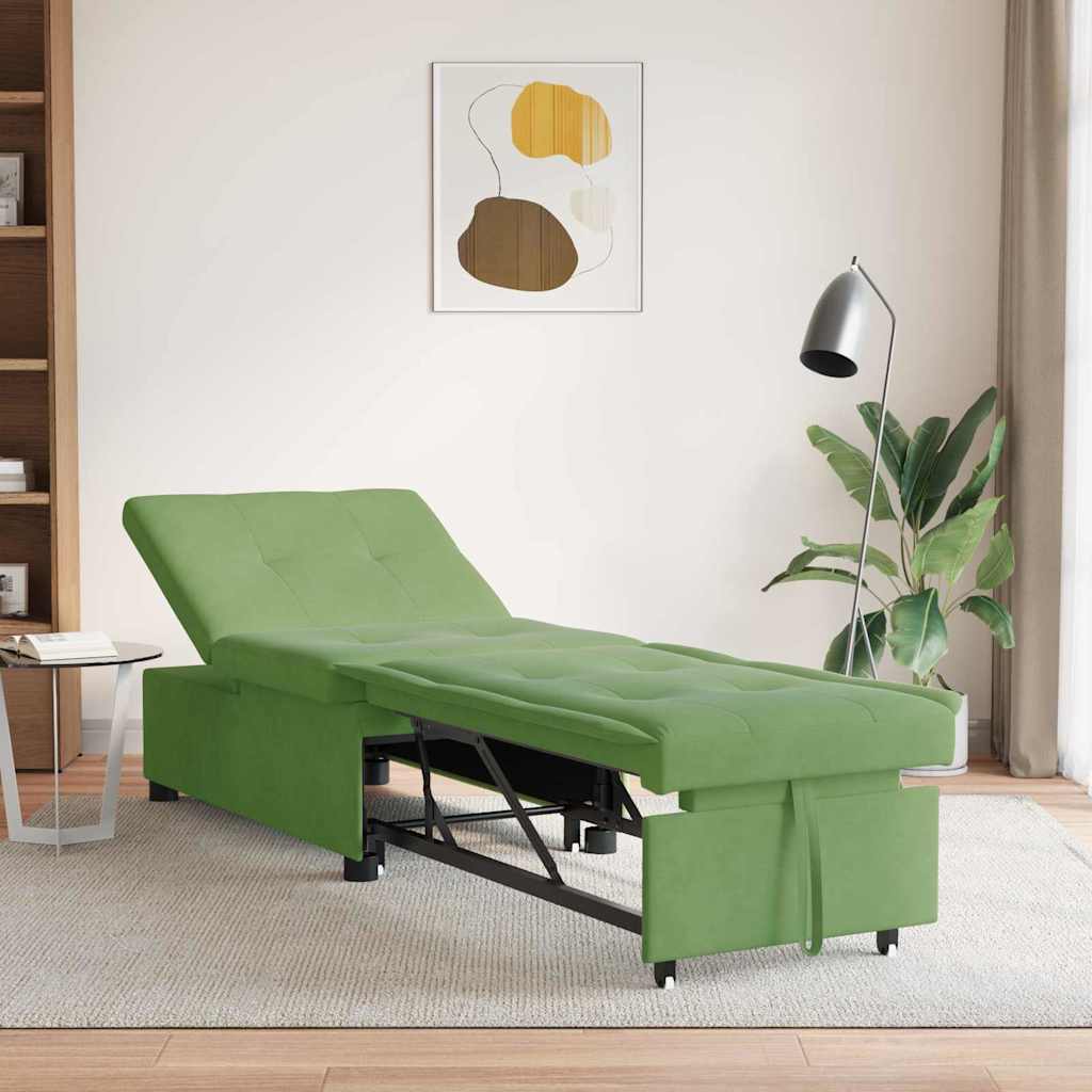 Sofa Bed Light green 67 x 194 x 38 cm Velvet