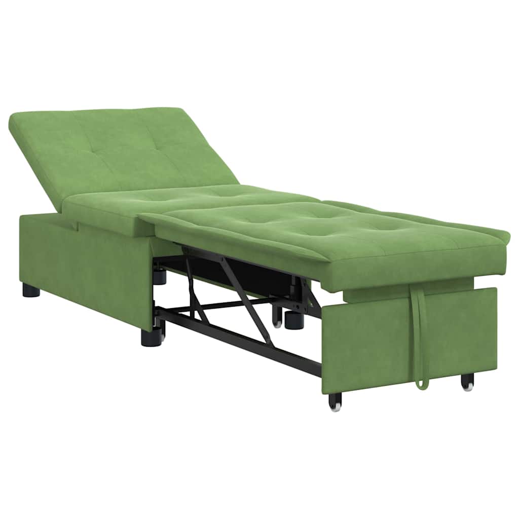Sofa Bed Light green 67 x 194 x 38 cm Velvet
