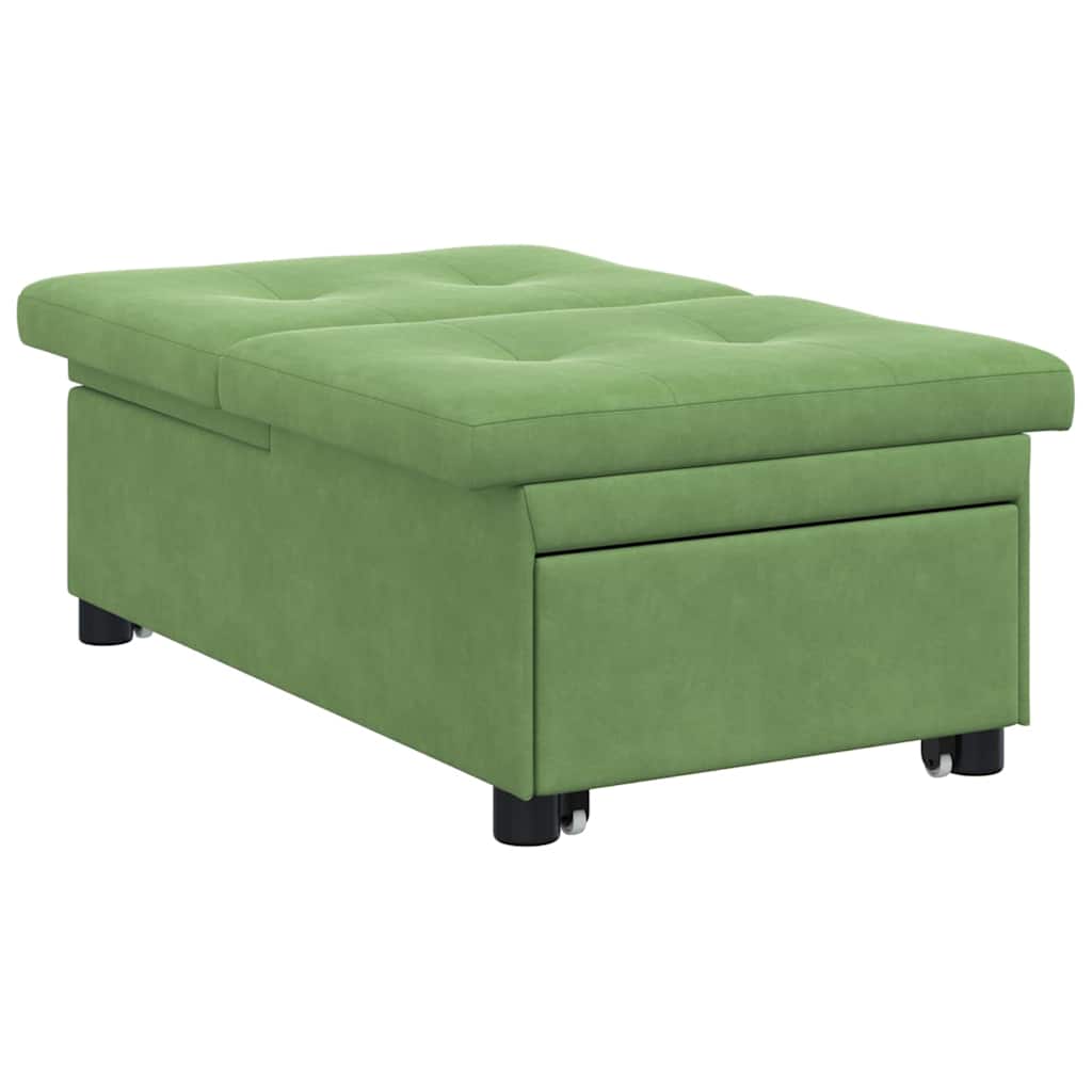 Sofa Bed Light green 67 x 194 x 38 cm Velvet