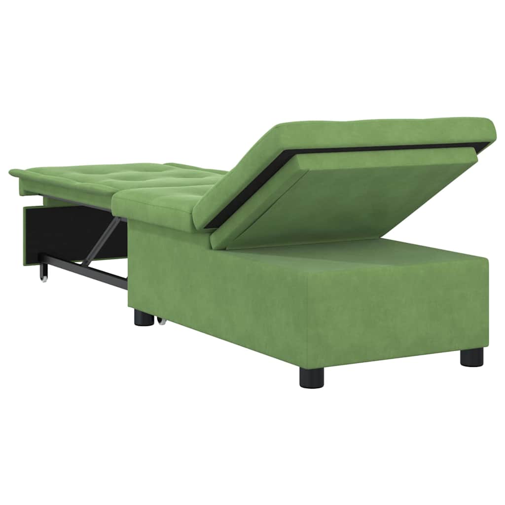 Sofa Bed Light green 67 x 194 x 38 cm Velvet